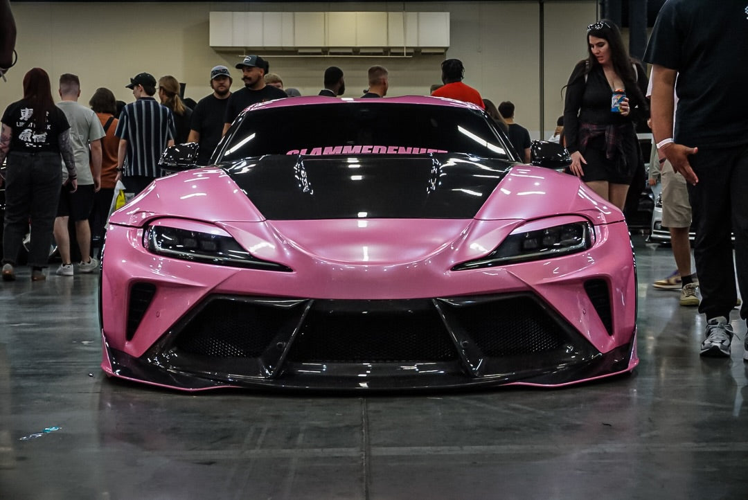 Toyota Supra MK5 A90 A91 3.0 2.0 2020 2021 2022 2023 2024 with Aftermarket Parts - Hyperion Widebody Hood Bonnet Carbon Fiber / FRP from Robot Craftsman
