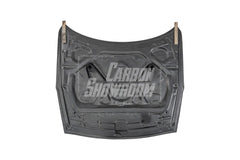 Nissan GTR Nismo Black Edition Track Edition Premium Base 2008 2009 2010 2011 2012 2013 2014 2015 2016 (for installation on 2017-2024 vehicles, 2008-2016 front bumper is recommended) with Aftermarket Parts - "Godzilla" Hood Bonnet Carbon Fiber / FRP from Robot Craftsman