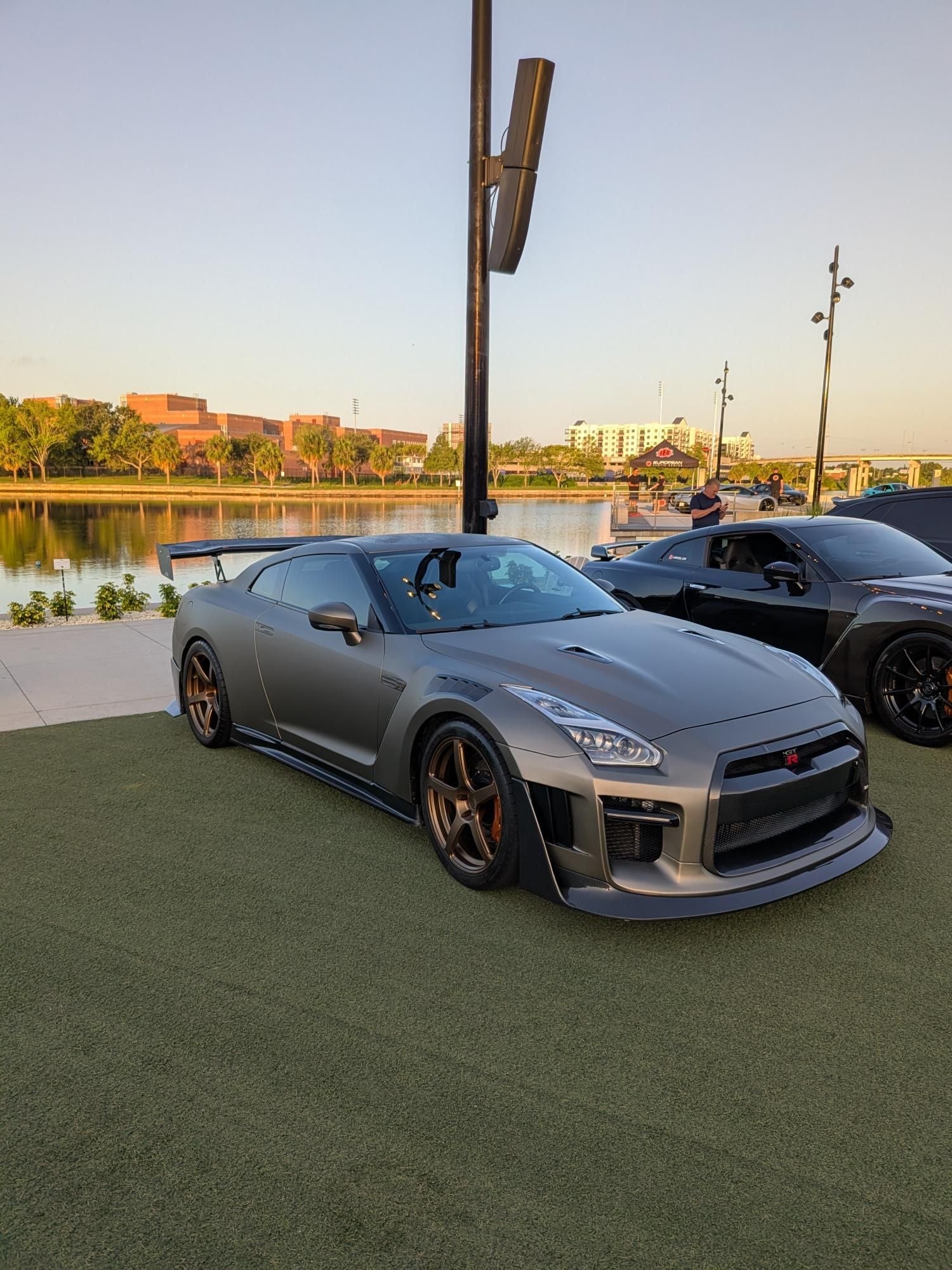 Nissan GTR Nismo Black Edition Track Edition Premium Base CBA DBA 2008 2009 2010 2011 2012 2013 2014 2015 2016 (for installation on 2017 2018 2019 2020 2021 2022 2023 2024 vehicles, 2008 2009 2010 2011 2012 2013 2014 2015 2016 hood is recommended) with Aftermarket Parts - "Godzilla" Widebody Front Bumper & Front Lip Carbon Fiber / FRP from Robot Craftsman