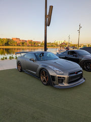 Nissan GTR Nismo Black Edition Track Edition Premium Base CBA DBA 2008 2009 2010 2011 2012 2013 2014 2015 2016 (for installation on 2017 2018 2019 2020 2021 2022 2023 2024 vehicles, 2008 2009 2010 2011 2012 2013 2014 2015 2016 hood is recommended) with Aftermarket Parts - "Godzilla" Widebody Front Bumper & Front Lip Carbon Fiber / FRP from Robot Craftsman