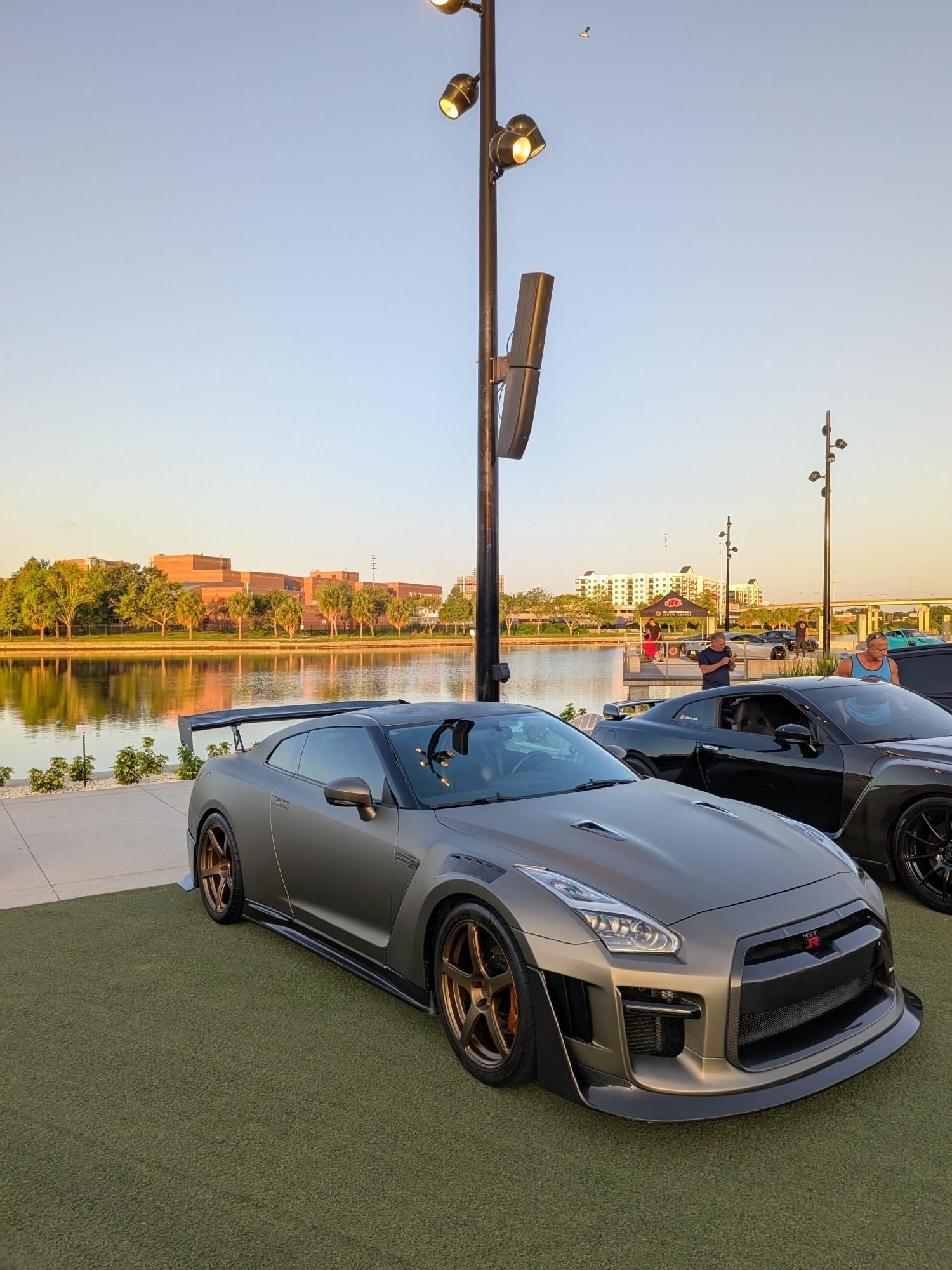 Nissan GTR Nismo Black Edition Track Edition Premium Base CBA DBA 2008 2009 2010 2011 2012 2013 2014 2015 2016 (for installation on 2017 2018 2019 2020 2021 2022 2023 2024 vehicles, 2008 2009 2010 2011 2012 2013 2014 2015 2016 hood is recommended) with Aftermarket Parts - "Godzilla" Widebody Front Bumper & Front Lip Carbon Fiber / FRP from Robot Craftsman