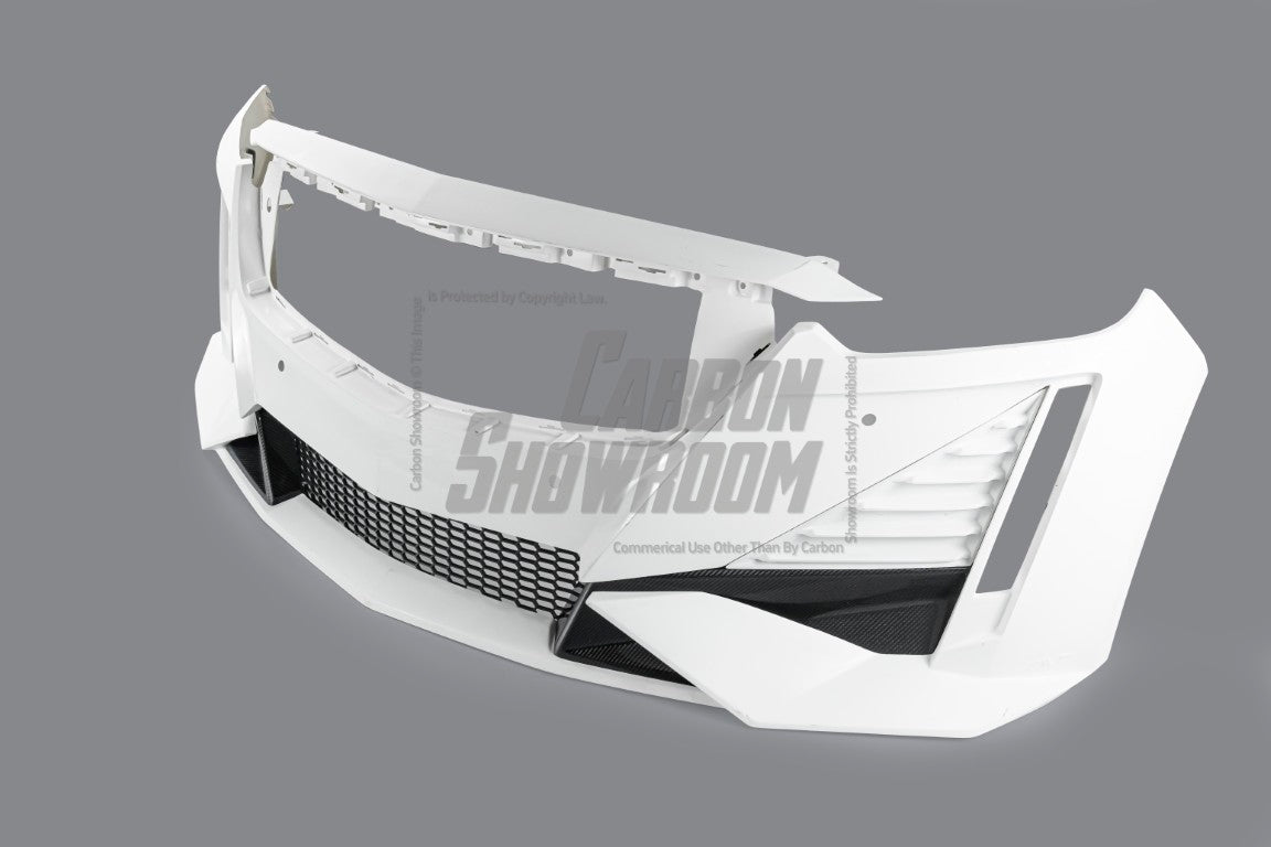Cadillac CT5 CT5-V Sport Premium Luxury Base 2020 2021 2022 2023 2024 with Aftermarket Parts - "PRISM" Front Bumper & Front Lip Carbon Fiber / FRP from Robot Craftsman
