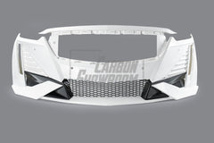 Cadillac CT5 CT5-V Sport Premium Luxury Base 2020 2021 2022 2023 2024 with Aftermarket Parts - "PRISM" Front Bumper & Front Lip Carbon Fiber / FRP from Robot Craftsman