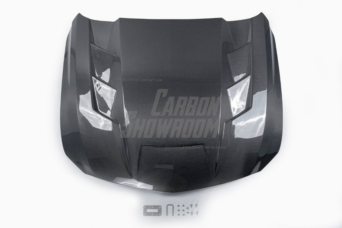 Cadillac CT5 CT5-V Blackwing Sport Premium Luxury Base 2020 2021 2022 2023 2024 with Aftermarket Parts - "PRISM" Hood Bonnet Carbon Fiber / FRP from Robot Craftsman