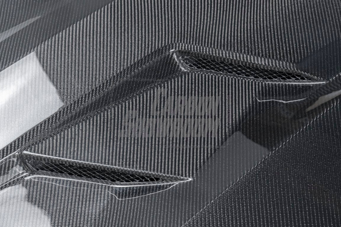 Cadillac CT5 CT5-V Blackwing Sport Premium Luxury Base 2020 2021 2022 2023 2024 with Aftermarket Parts - "PRISM" Hood Bonnet Carbon Fiber / FRP from Robot Craftsman