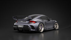Porsche 987.1 Cayman Base / S 2005 2006 2007 2008 & 987.2 Cayman Base / S / R 2009 2010 2011 2012 with Aftermarket Parts - TITANISM STUKA Rear Quarter Panel Flares Carbon Fiber / FRP from Robot Craftsman