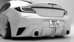 Subaru BRZ ZD8 2022 2023 2024 & Toyota GR86 ZN8 & 2022 2023 2024 with Aftermarket Parts - "SHINING" Widebody Rear Bumper & Diffuser Carbon Fiber / FRP from Robot Craftsman