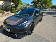 Tesla Model Y Performance AWD Long Range RWD Standard 2020 2021 2023 2024 with Aftermarket Parts - "CRYPTON" Hood Carbon Fiber / FRP from Robot Craftsman