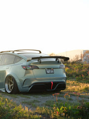 Tesla Model Y Performance AWD Long Range RWD Standard 2020 2021 2022 2023 2024 with Aftermarket Parts - "STARSHIP" Rear Bumper & Diffuser (Third Brake Light Included) PP from Robot Craftsman