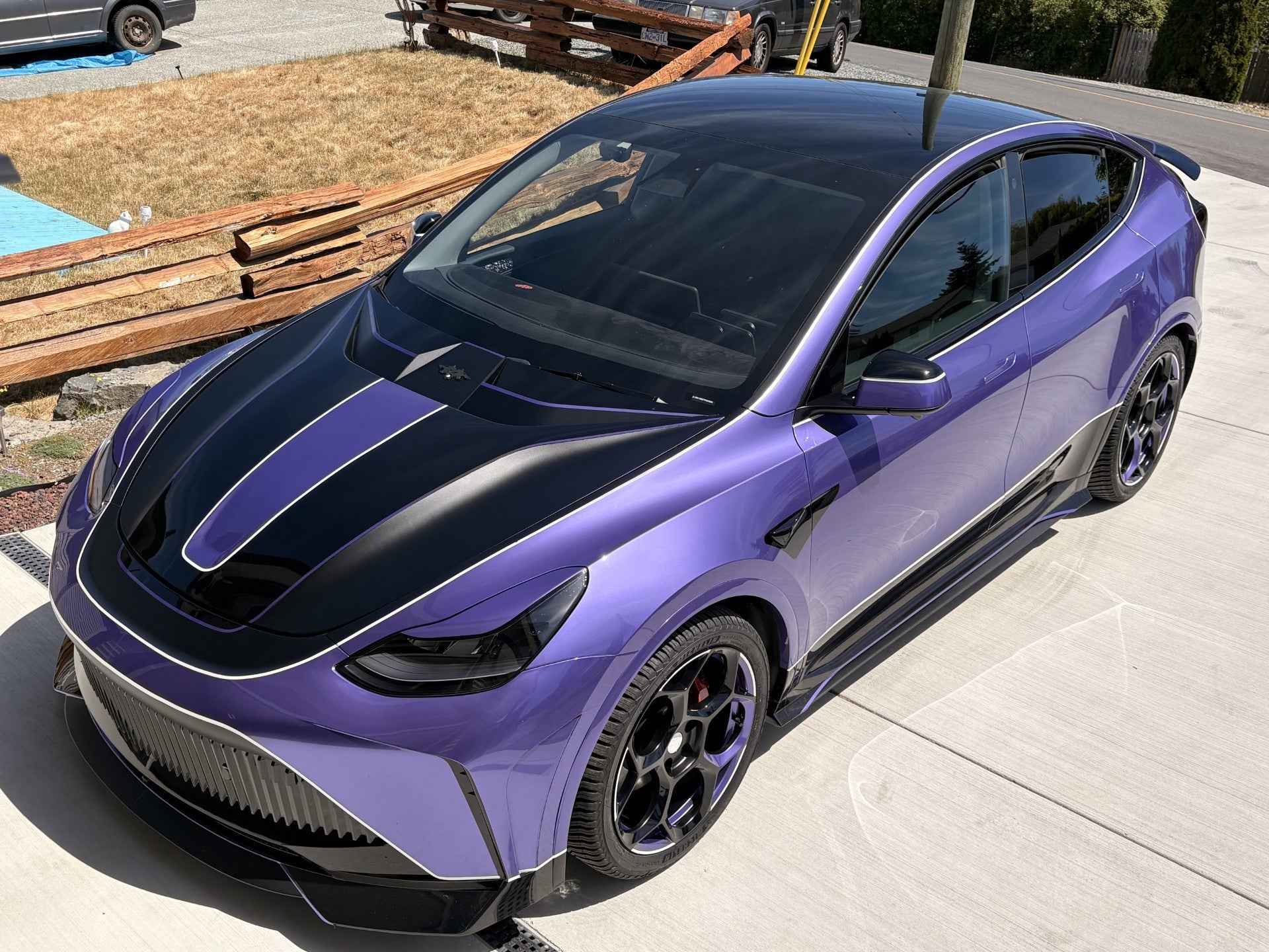Tesla Model Y Performance AWD Long Range RWD Standard 2020 2021 2022 2023 2024 with Aftermarket Parts - "STARSHIP" Side Skirts PP from Robot Craftsman