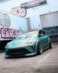 Tesla Model Y Performance AWD Long Range RWD Standard 2020 2021 2022 2023 2024 with Aftermarket Parts - "STARSHIP" Side Skirts PP from Robot Craftsman