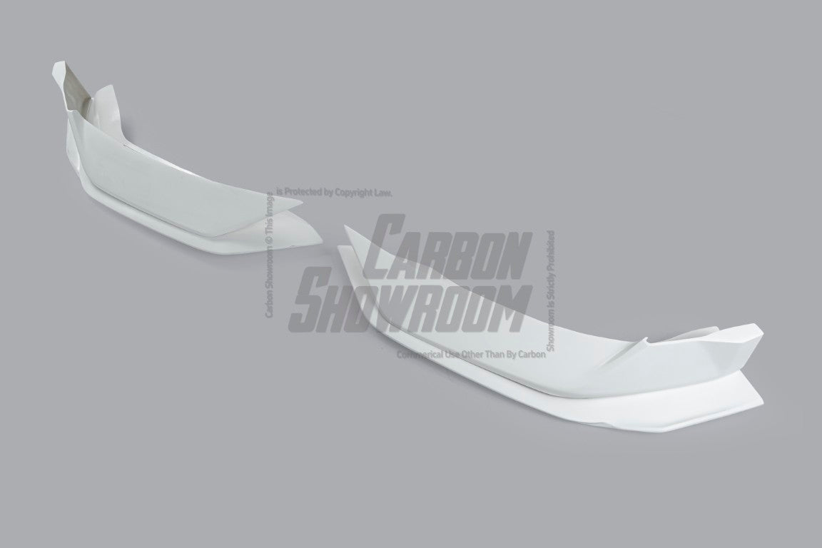 Tesla Model Y Performance AWD Long Range RWD Standard 2020 2021 2023 2024 with Aftermarket Parts - "STARSHIP" Stage 1 Corner Lip (2 pcs) & Stage 2 Corner Lip (4 pcs) & Front Bumper Carbon Fiber from Robot Craftsman