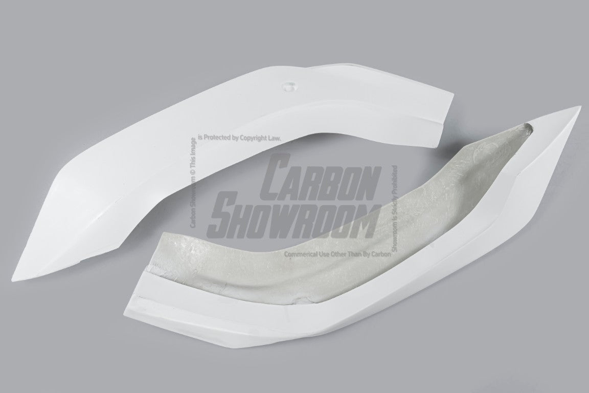 Tesla Model Y Performance AWD Long Range RWD Standard 2020 2021 2023 2024 with Aftermarket Parts - "STARSHIP" Stage 1 Corner Lip (2 pcs) & Stage 2 Corner Lip (4 pcs) & Front Bumper Carbon Fiber from Robot Craftsman
