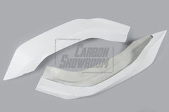 Tesla Model Y Performance AWD Long Range RWD Standard 2020 2021 2023 2024 with Aftermarket Parts - "STARSHIP" Stage 1 Corner Lip (2 pcs) & Stage 2 Corner Lip (4 pcs) & Front Bumper Carbon Fiber from Robot Craftsman