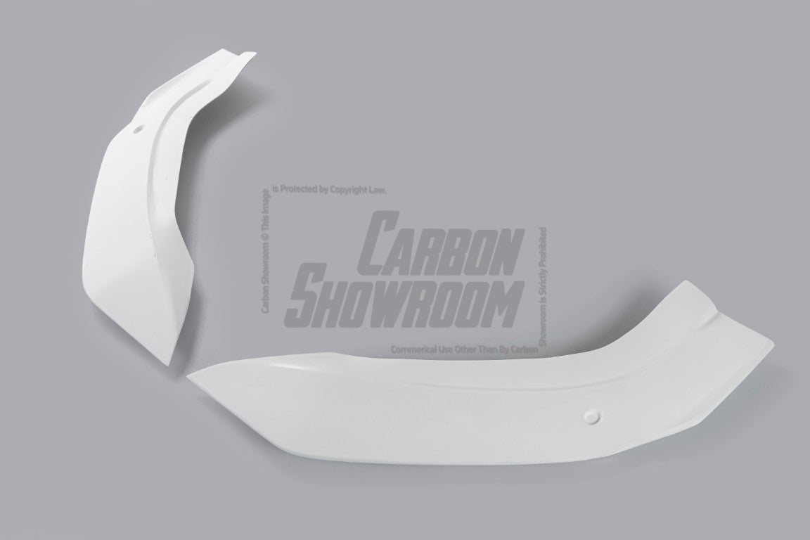 Tesla Model Y Performance AWD Long Range RWD Standard 2020 2021 2023 2024 with Aftermarket Parts - "STARSHIP" Stage 1 Corner Lip (2 pcs) & Stage 2 Corner Lip (4 pcs) & Front Bumper Carbon Fiber from Robot Craftsman
