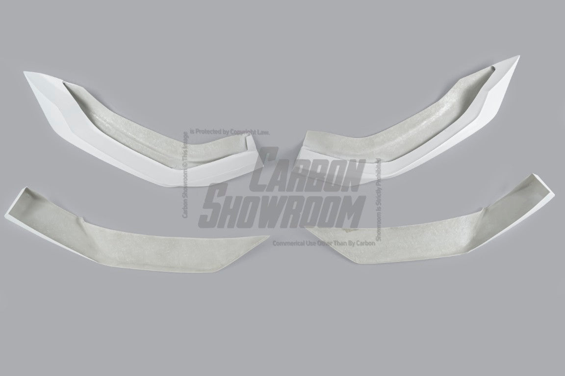 Tesla Model Y Performance AWD Long Range RWD Standard 2020 2021 2023 2024 with Aftermarket Parts - "STARSHIP" Stage 1 Corner Lip (2 pcs) & Stage 2 Corner Lip (4 pcs) & Front Bumper Carbon Fiber from Robot Craftsman