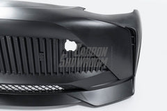 Tesla Model Y Performance AWD Long Range RWD Standard 2020 2021 2023 2024 with Aftermarket Parts - "STARSHIP" Stage 1 Corner Lip (2 pcs) & Stage 2 Corner Lip (4 pcs) & Front Bumper Carbon Fiber from Robot Craftsman