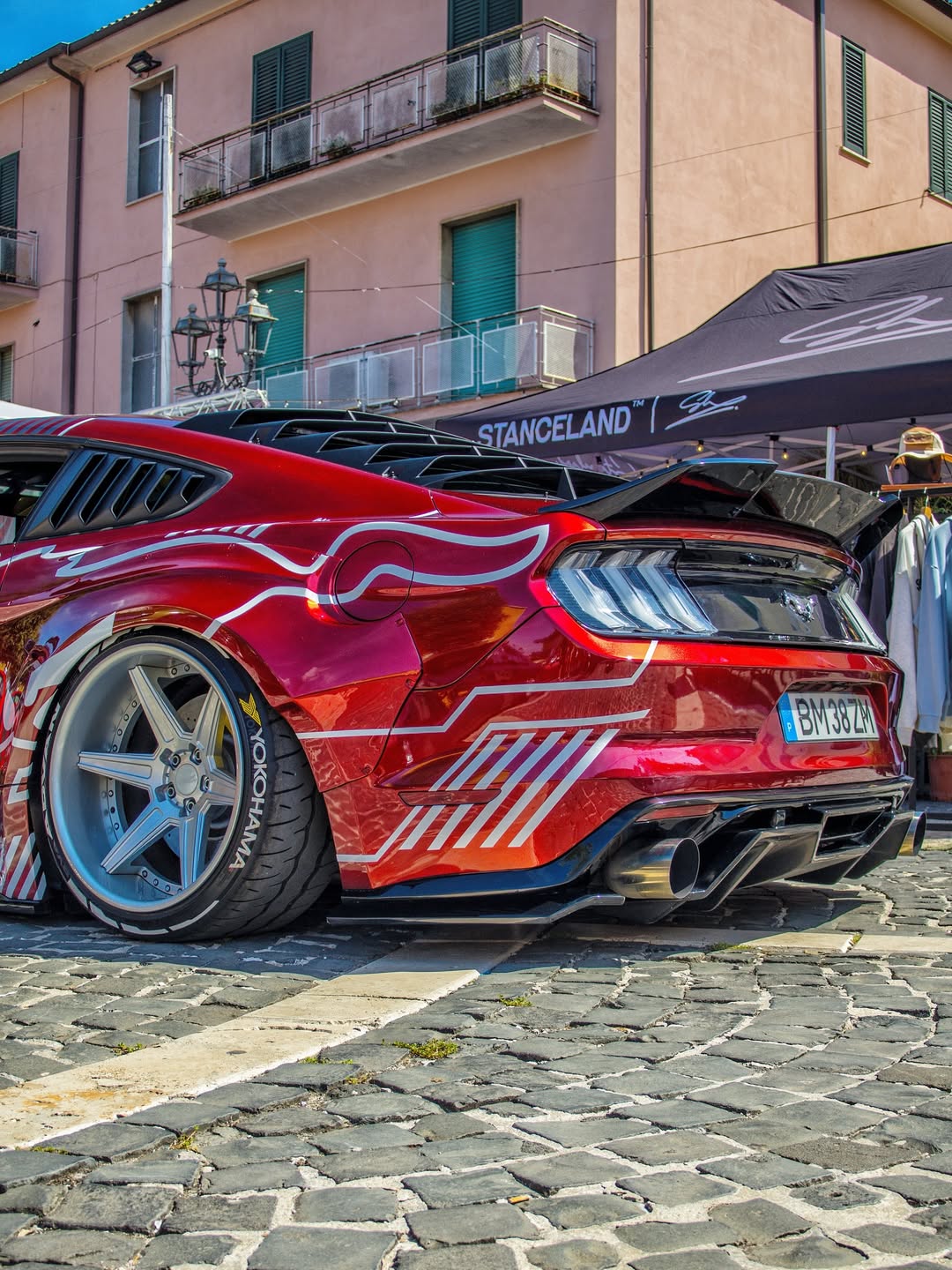 Ford Mustang Ecoboost V6 GT March1 Bullitt S550.1 S550.2 2015-2023 (note: dual exhaust tips) with Aftermarket Parts - "STORM" Rear Diffuser Carbon Fiber / FRP from Robot Craftsman