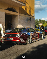 Ford Mustang Ecoboost V6 GT March1 Bullitt S550.1 S550.2 2015-2023 (note: dual exhaust tips) with Aftermarket Parts - "STORM" Rear Diffuser Carbon Fiber / FRP from Robot Craftsman
