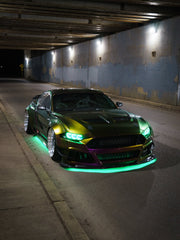 Ford Mustang Ecoboost V6 GT S550.1 2015 2016 2017 & Mustang Ecoboost V6 GT March1 Bullitt S550.2 2018 2019 2020 2021 2022 2023 with Aftermarket Parts - "STORM" Widebody Fender Flares Wheel Arches & Side Skirts Carbon Fiber / FRP from Robot Craftsman