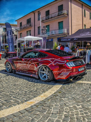 Ford Mustang Ecoboost V6 GT S550.1 2015 2016 2017 & Mustang Ecoboost V6 GT March1 Bullitt S550.2 2018 2019 2020 2021 2022 2023 with Aftermarket Parts - "STORM" Widebody Fender Flares Wheel Arches & Side Skirts Carbon Fiber / FRP from Robot Craftsman
