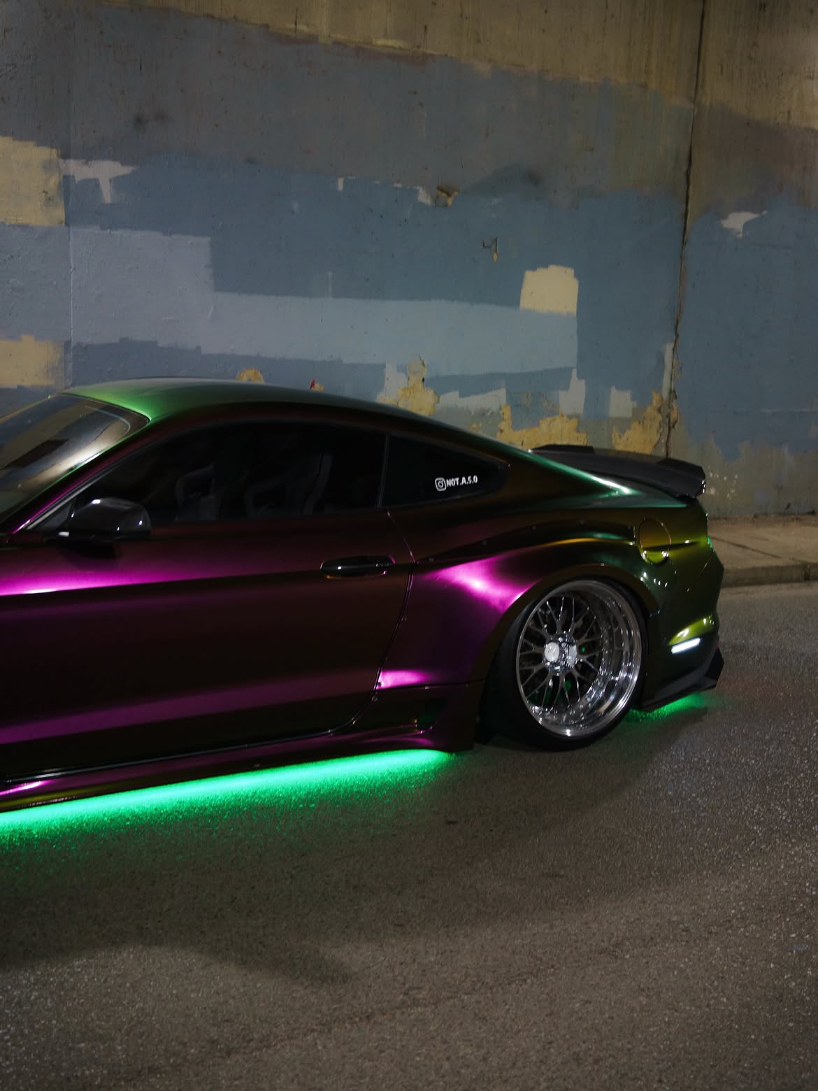 Ford Mustang Ecoboost V6 GT S550.1 2015 2016 2017 & Mustang Ecoboost V6 GT March1 Bullitt S550.2 2018 2019 2020 2021 2022 2023 with Aftermarket Parts - "STORM" Widebody Fender Flares Wheel Arches & Side Skirts Carbon Fiber / FRP from Robot Craftsman
