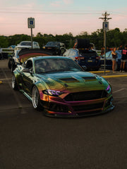 Ford Mustang Ecoboost V6 GT March1 Bullitt S550.1 S550.2 2015 2016 2017 2018 2019 2020 2021 2022 2023 with Aftermarket Parts - STORM Front Bumper Canards Carbon Fiber/FRP from Robot Craftsman