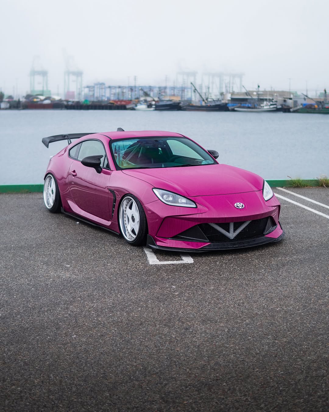 Subaru BRZ ZD8 2022 2023 2024 & Toyota GR86 ZN8 2022 2023 2024 with Aftermarket Parts - "SHINING" Narrow Body Front Bumper & Lip Carbon Fiber / FRP from Robot Craftsman