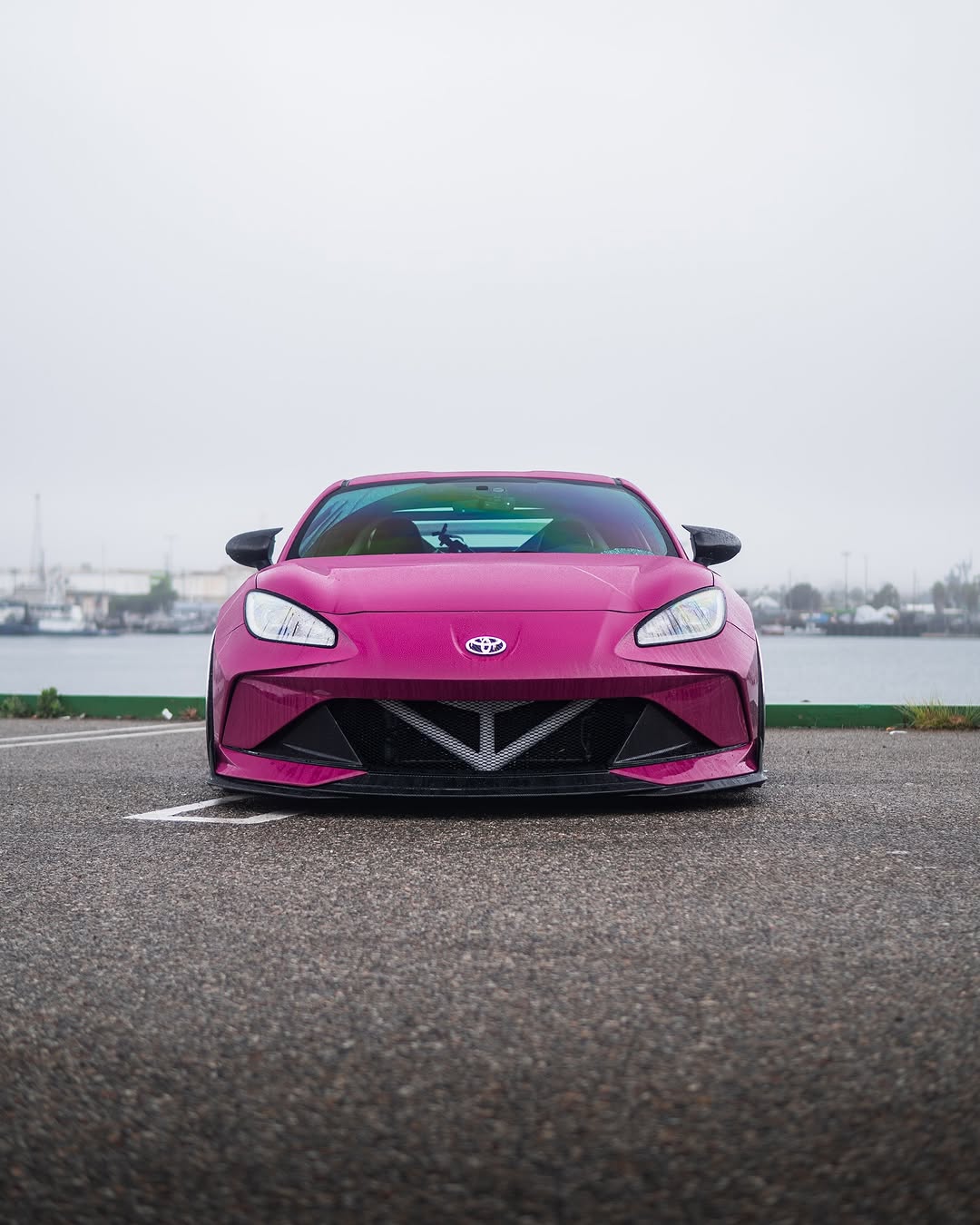 Subaru BRZ ZD8 2022 2023 2024 & Toyota GR86 ZN8 2022 2023 2024 with Aftermarket Parts - "SHINING" Narrow Body Front Bumper & Lip Carbon Fiber / FRP from Robot Craftsman