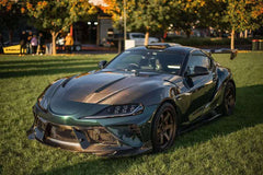 Toyota Supra MK5 A90 A91 3.0 2.0 2020-ON with Aftermarket Parts - "Alerion" Narrow Body Front Bumper & Lip Carbon Fiber / FRP from Robot Craftsman