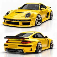 Porsche 911 997.1 997.2 Carrera Base S 2009–2012 (997.1 requires 997.2 taillights) with Robot Craftsman's Aftermarket Parts - Package A "TIGANISM GUSTAV" Carbon Fiber / FRP