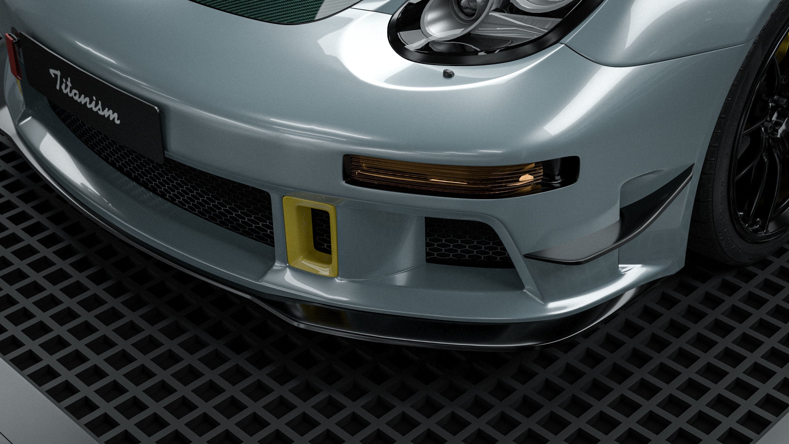 Porsche 987.1 Cayman &amp; Boxster Base / S 2005 2006 2007 2008 &amp; 987.2 Cayman &amp; Boxster Base / S / R 2009 2010 2011 2012 with Aftermarket Parts - TITANISM STUKA Front Bumper