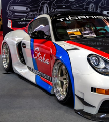 Porsche 987.1 Cayman & Boxster Base / S 2005 2006 2007 2008 &amp; 987.2 Cayman &  Boxster Base / S / R 2009 2010 2011 2012 with Aftermarket Parts - TITANISM STUKA Side Skirts Carbon Fiber / FRP from Robot Craftsman