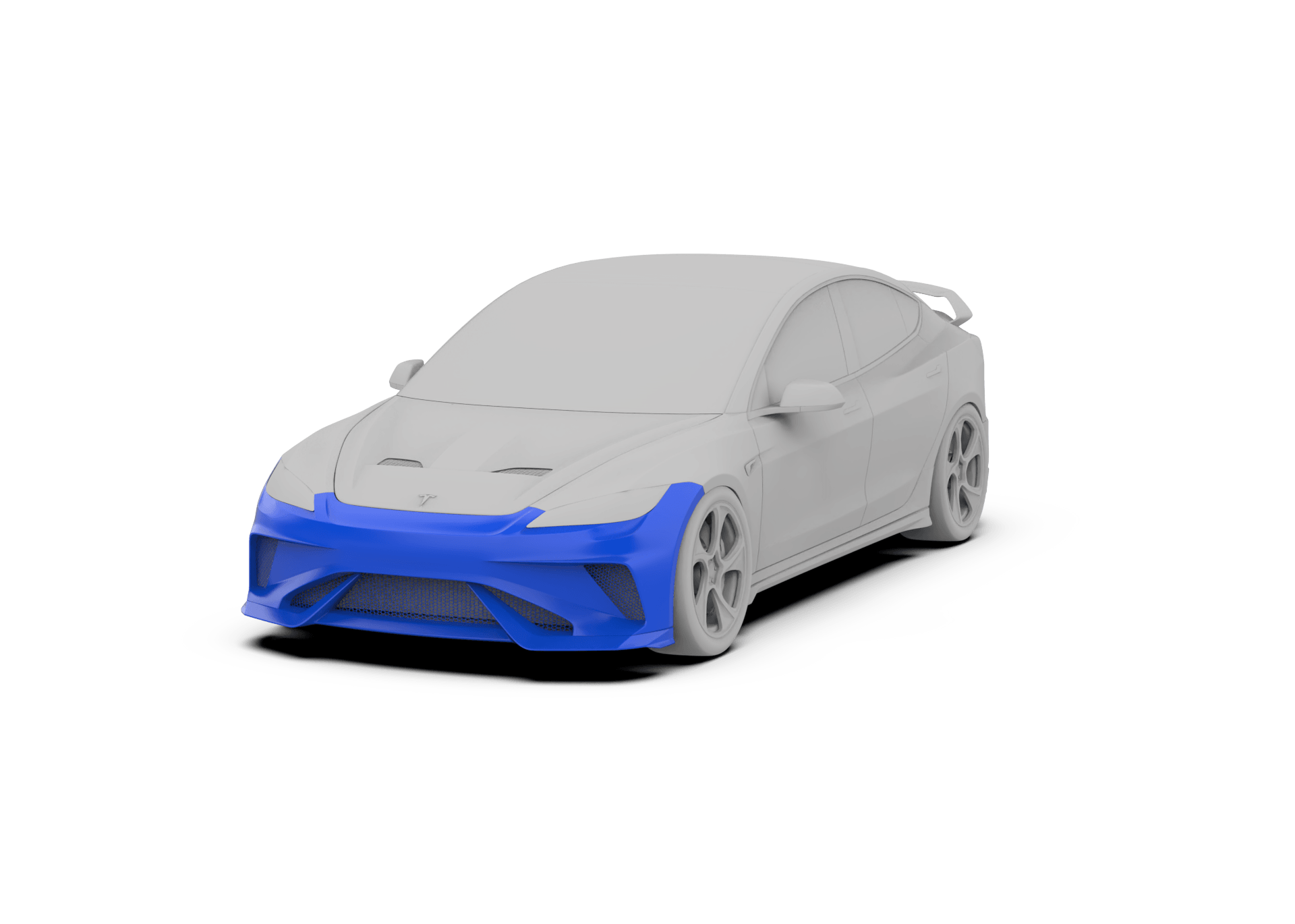 Tesla Model 3 Highland / Performance 2024-ON with Aftermarket Parts - Hacker Narrow Body Front Bumper & Lip Carbon Fiber / FRP from Robot Craftsman