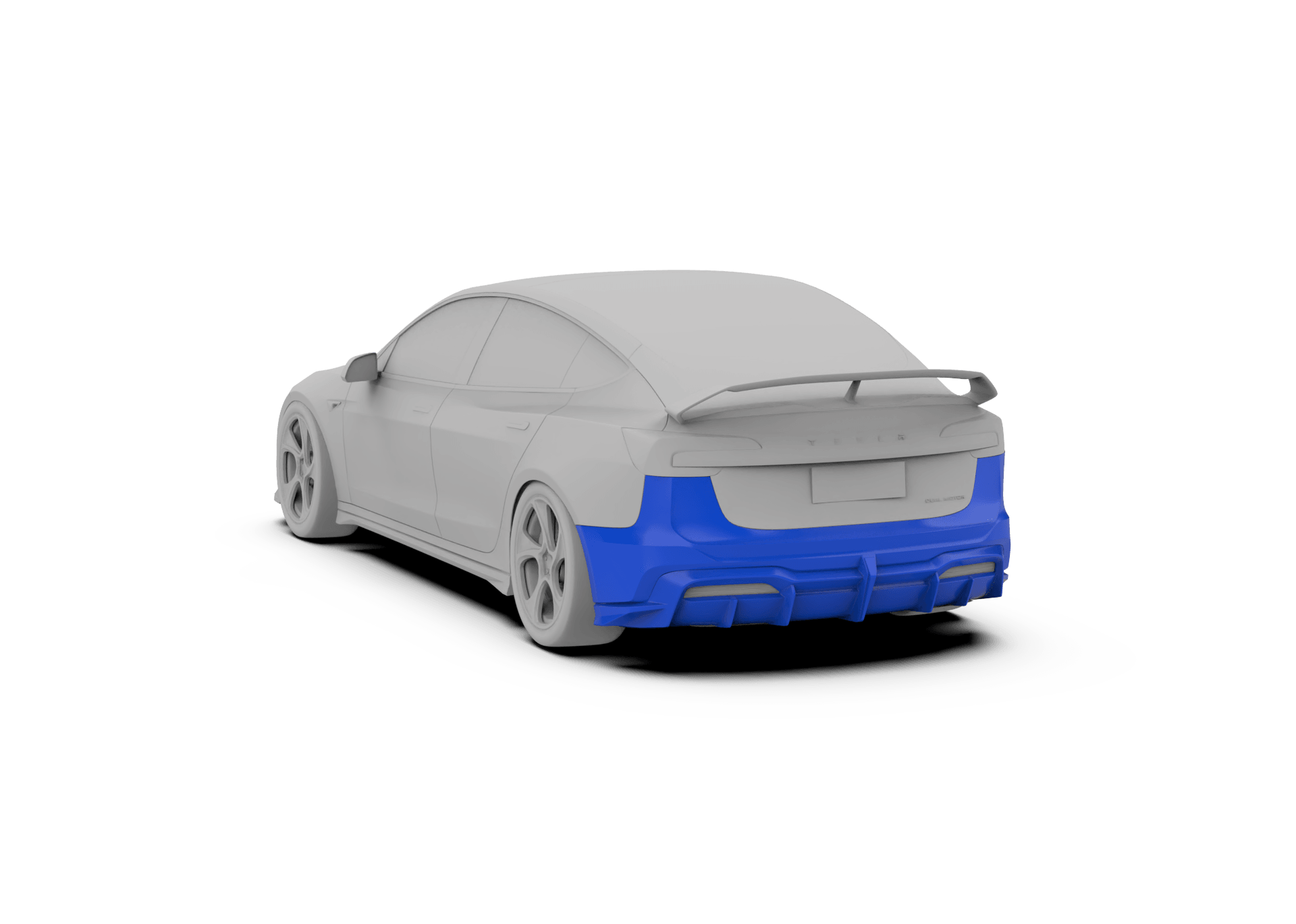 Tesla Model 3 Highland / Performance 2024-ON with Aftermarket Parts - Hacker Narrow Body Rear Bumper & Diffuser Carbon Fiber / FRP from Robot Craftsman