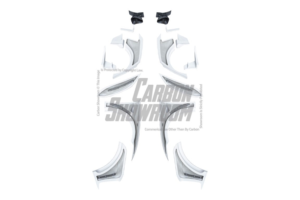 Tesla Model 3 Highland / Performance 2024-ON with Aftermarket Parts - "HACKER" Wheel Arches & Side Skirts Carbon Fiber/FRP from Robot Craftsman