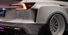 Tesla Model 3 Highland / Performance 2024-ON with Aftermarket Parts - "HACKER" Wheel Arches & Side Skirts Carbon Fiber/FRP from Robot Craftsman