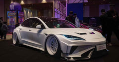 Tesla Model 3 Highland / Performance 2024-ON with Aftermarket Parts - "HACKER" Wheel Arches & Side Skirts Carbon Fiber/FRP from Robot Craftsman