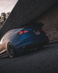 Tesla Model 3 Performance Long Range Standard Base 2017 2018 2019 2020 2021 2022 2023 with Aftermarket Parts - Crypton Rear Spoiler Wing Carbon Fiber / FRP from Robot Craftsman