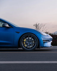 Tesla Model 3 Performance Long Range Standard Base 2017 2018 2019 2020 2021 2022 2023 with Aftermarket Parts - Crypton Side Skirts Carbon Fiber / FRP from Robot Craftsman