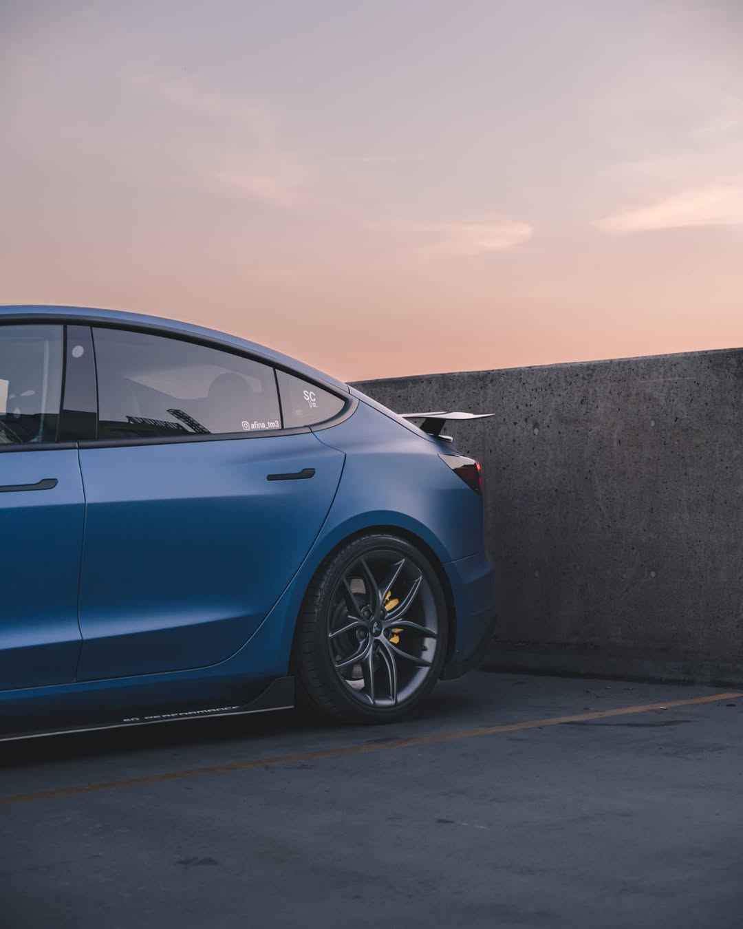 Tesla Model 3 Performance Long Range Standard Base 2017 2018 2019 2020 2021 2022 2023 with Aftermarket Parts - Crypton Side Skirts Carbon Fiber / FRP from Robot Craftsman