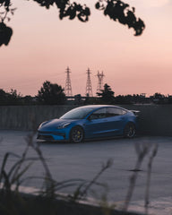 Tesla Model 3 Performance Long Range Standard Base 2017 2018 2019 2020 2021 2022 2023 with Aftermarket Parts - Crypton Side Skirts Carbon Fiber / FRP from Robot Craftsman