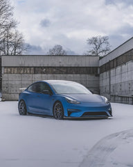 Tesla Model 3 Performance Long Range Standard Base 2017 2018 2019 2020 2021 2022 2023 with Aftermarket Parts - Crypton Side Skirts Carbon Fiber / FRP from Robot Craftsman