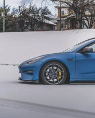 Tesla Model 3 Performance Long Range Standard Base 2017 2018 2019 2020 2021 2022 2023 with Aftermarket Parts - Crypton Side Skirts Carbon Fiber / FRP from Robot Craftsman