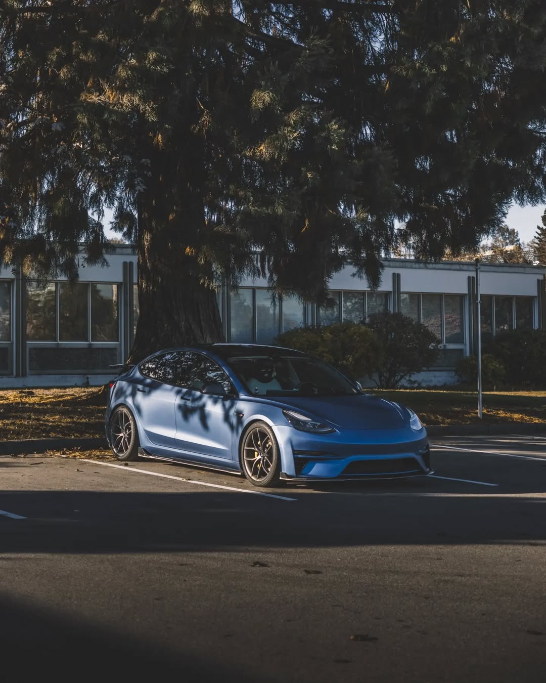 Tesla Model 3 Performance Long Range Standard Base 2017 2018 2019 2020 2021 2022 2023 with Aftermarket Parts - Crypton Side Skirts Carbon Fiber / FRP from Robot Craftsman