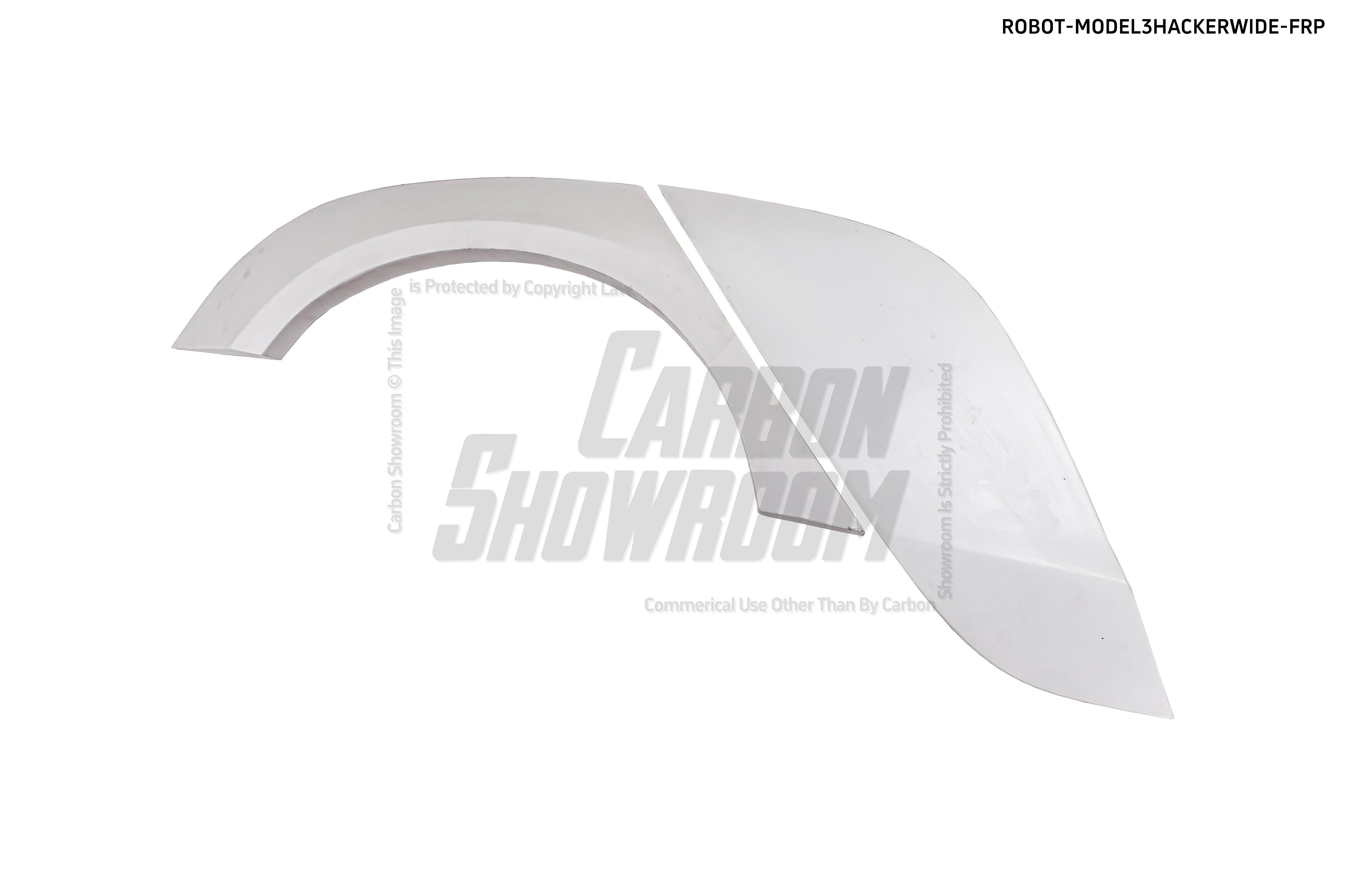 Tesla Model 3 Performance Long Range Standard Base 2017 2018 2019 2020 2021 2022 2023 with Aftermarket Parts - "Hacker" Widebody Wheel Arches & Side Skirts Carbon Fiber / FRP from Robot Craftsman