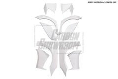 Tesla Model 3 Performance Long Range Standard Base 2017 2018 2019 2020 2021 2022 2023 with Aftermarket Parts - "Hacker" Widebody Wheel Arches & Side Skirts Carbon Fiber / FRP from Robot Craftsman