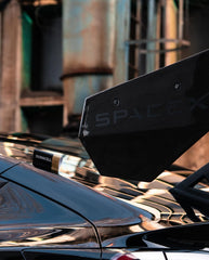 Tesla Model 3 Performance Long Range Standard Base 2017 2018 2019 2020 2021 2022 2023 with Aftermarket Parts - "Hacker" V2 GT Rear Spoiler Wing Carbon Fiber / FRP from Robot Craftsman
