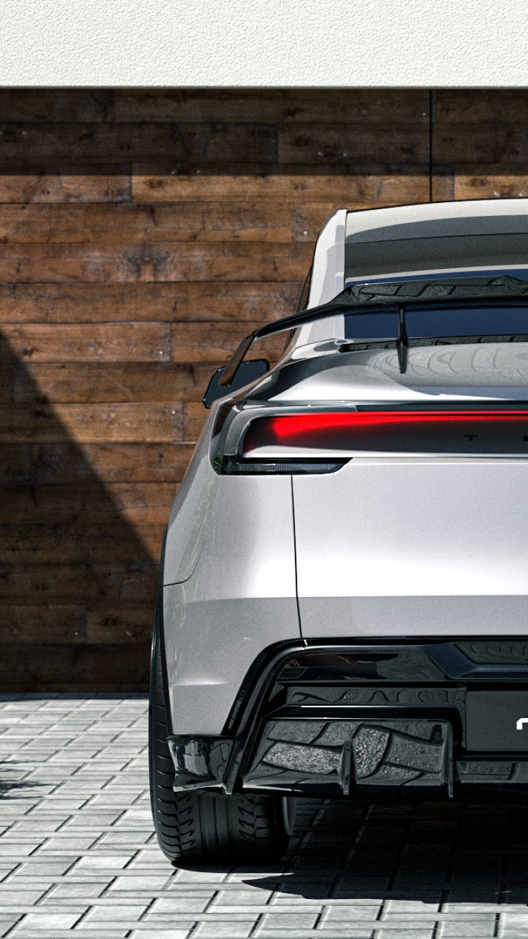 Tesla Model Y Juniper 2026-ON with Aftermarket Parts - HIDROGAI Rear Diffuser Carbon Fiber / FRP