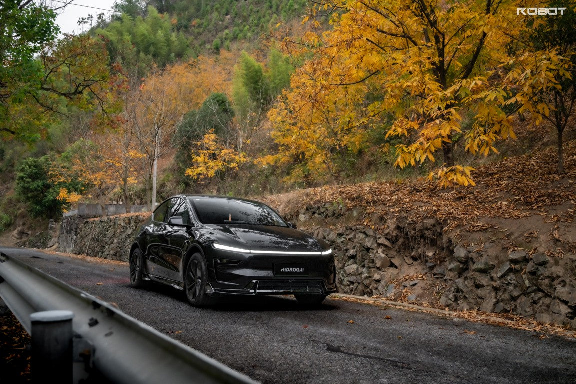 Tesla Model Y Juniper 2026-ON with Aftermarket Parts - HIDROGAI Side Skirts Carbon Fiber / FRP